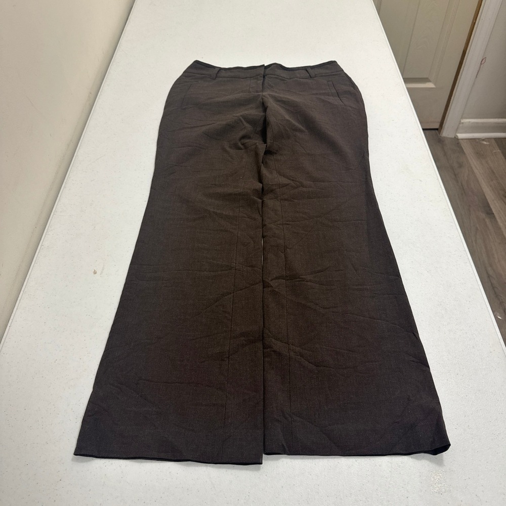 Ann Taylor Loft Marisa Wide Leg Trousers Dark Brown Dress Pants Womens Size 2
